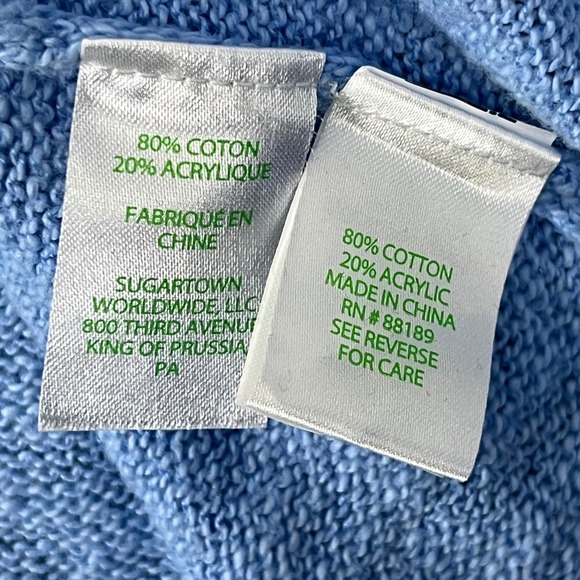 Lilly Pulitzer Sun Sand Sea Blue Pippy Knit Sweater Womens Small Cotton Blend - Picture 4 of 6